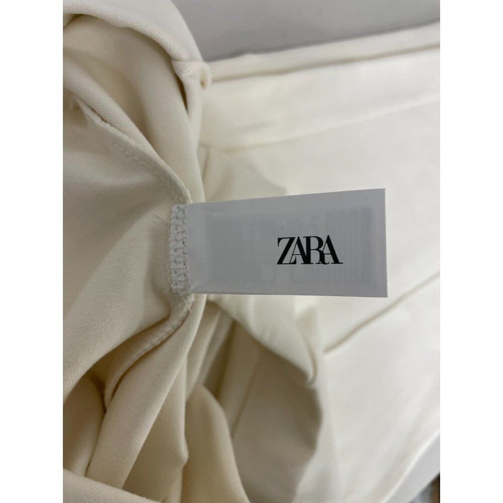 Zara Women Dress Pants L off White Wide Leg Interlock Knit Trousers 3641/860 NWT - Picture 8 of 14